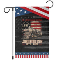 Train USA 250th Anniversary Patriotic Garden Flag American Iron Spirit Steam Locomotive Railroad Train Engine