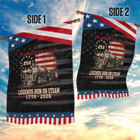Train USA 250th Anniversary Patriotic Garden Flag American Iron Spirit Steam Locomotive Railroad Train Engine