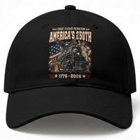 Steam Locomotive Train USA 250th Anniversary Baseball Cap Coast To Coast Patriotism Liberty American Flag