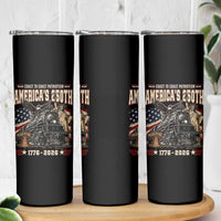 Steam Locomotive Train USA 250th Anniversary Skinny Tumbler Coast To Coast Patriotism Liberty American Flag