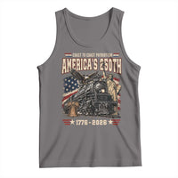 Steam Locomotive Train USA 250th Anniversary Tank Top Coast To Coast Patriotism Liberty American Flag