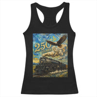Train USA 250 Year Anniversary 1776 2026 Racerback Tank Top Van Gogh Art Steam Locomotive Railroad Starry Night