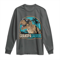 Dinosaur Grandfather Long Sleeve Shirt Funny Grandpasaurus Fathers Day Family Matching