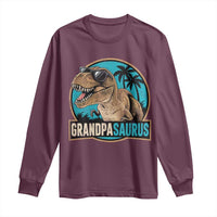 Dinosaur Grandfather Long Sleeve Shirt Funny Grandpasaurus Fathers Day Family Matching