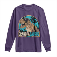 Dinosaur Grandfather Long Sleeve Shirt Funny Grandpasaurus Fathers Day Family Matching