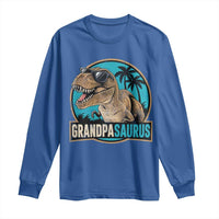 Dinosaur Grandfather Long Sleeve Shirt Funny Grandpasaurus Fathers Day Family Matching