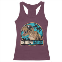 Dinosaur Grandfather Racerback Tank Top Funny Grandpasaurus Fathers Day Family Matching