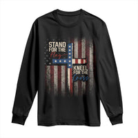 Stand For The Flag Kneel For The Cross Long Sleeve Shirt Patriotic Faith Vintage American Flag