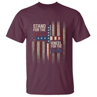 Stand For The Flag Kneel For The Cross T Shirt Patriotic Faith Vintage American Flag
