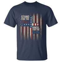 Stand For The Flag Kneel For The Cross T Shirt Patriotic Faith Vintage American Flag