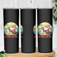 Funny Christmas In July Skinny Tumbler No Cookies Just Beer Santa Summer Season Eagle Float - Wonder Print Shop