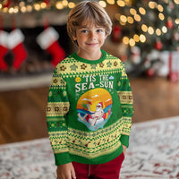 Funny Xmas In July Ugly Christmas Sweater Tis The Sea Sun Santa Beach Summer Season Xmas - Wonder Print Shop