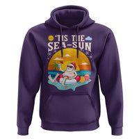 Funny Christmas In July Hoodie Tis The Sea Sun Santa Beach Summer Season Xmas - Wonder Print Shop
