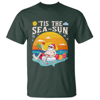 Funny Christmas In July T Shirt Tis The Sea Sun Santa Beach Summer Season Xmas - Wonder Print Shop
