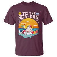 Funny Christmas In July T Shirt Tis The Sea Sun Santa Beach Summer Season Xmas - Wonder Print Shop