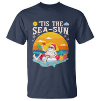 Funny Christmas In July T Shirt Tis The Sea Sun Santa Beach Summer Season Xmas - Wonder Print Shop