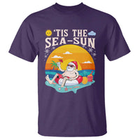 Funny Christmas In July T Shirt Tis The Sea Sun Santa Beach Summer Season Xmas - Wonder Print Shop