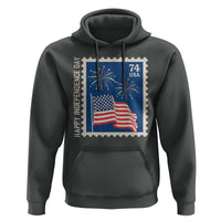 4th Of July Hoodie Happy Independence Day Stamp USA Flag - Wonder Print Shop