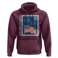 4th Of July Hoodie Happy Independence Day Stamp USA Flag - Wonder Print Shop