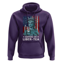 Funny 4th Of July Hoodie Sippin On Liber Tea Liberty USA Flag - Wonder Print Shop