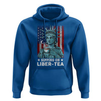 Funny 4th Of July Hoodie Sippin On Liber Tea Liberty USA Flag - Wonder Print Shop