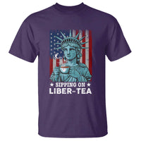 Funny 4th Of July T Shirt Sippin On Liber Tea Liberty USA Flag - Wonder Print Shop