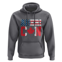 Half American Half Canadian Hoodie America Canada Patriotic Flag - Wonder Print Shop