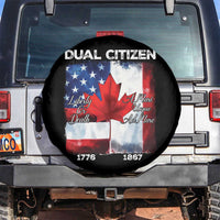 Funny Canadian American Spare Tire Cover Dual Citizen Liberty Or Death A Mari Usque Ad Mare - Wonder Print Shop