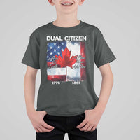 Funny Canadian American T Shirt For Kid Dual Citizen Liberty Or Death A Mari Usque Ad Mare - Wonder Print Shop
