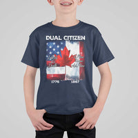 Funny Canadian American T Shirt For Kid Dual Citizen Liberty Or Death A Mari Usque Ad Mare - Wonder Print Shop
