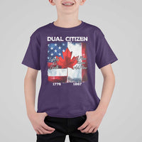 Funny Canadian American T Shirt For Kid Dual Citizen Liberty Or Death A Mari Usque Ad Mare - Wonder Print Shop