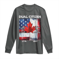 Funny Canadian American Long Sleeve Shirt Dual Citizen Liberty Or Death A Mari Usque Ad Mare - Wonder Print Shop
