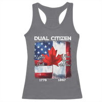 Funny Canadian American Racerback Tank Top Dual Citizen Liberty Or Death A Mari Usque Ad Mare - Wonder Print Shop