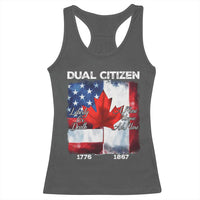 Funny Canadian American Racerback Tank Top Dual Citizen Liberty Or Death A Mari Usque Ad Mare - Wonder Print Shop