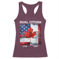 Funny Canadian American Racerback Tank Top Dual Citizen Liberty Or Death A Mari Usque Ad Mare - Wonder Print Shop