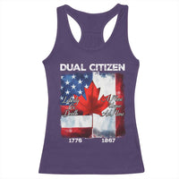 Funny Canadian American Racerback Tank Top Dual Citizen Liberty Or Death A Mari Usque Ad Mare - Wonder Print Shop