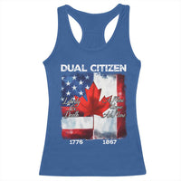 Funny Canadian American Racerback Tank Top Dual Citizen Liberty Or Death A Mari Usque Ad Mare - Wonder Print Shop