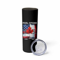 Funny Canadian American Skinny Tumbler Dual Citizen Liberty Or Death A Mari Usque Ad Mare - Wonder Print Shop