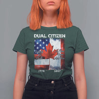 Funny Canadian American T Shirt For Women Dual Citizen Liberty Or Death A Mari Usque Ad Mare - Wonder Print Shop