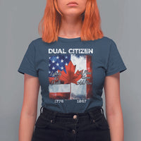 Funny Canadian American T Shirt For Women Dual Citizen Liberty Or Death A Mari Usque Ad Mare - Wonder Print Shop