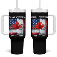 Funny Canadian American Tumbler With Handle Dual Citizen Liberty Or Death A Mari Usque Ad Mare - Wonder Print Shop