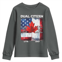 Funny Canadian American Youth Sweatshirt Dual Citizen Liberty Or Death A Mari Usque Ad Mare - Wonder Print Shop