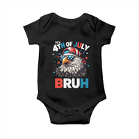 Funny Eagle It's 4th Of July Bruh Baby Onesie Patriotic Bald Eagle American Flag - Wonder Print Shop