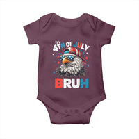 Funny Eagle It's 4th Of July Bruh Baby Onesie Patriotic Bald Eagle American Flag - Wonder Print Shop