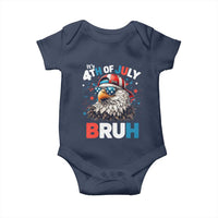Funny Eagle It's 4th Of July Bruh Baby Onesie Patriotic Bald Eagle American Flag - Wonder Print Shop