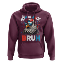 Funny Eagle It's 4th Of July Bruh Hoodie Patriotic Bald Eagle American Flag - Wonder Print Shop