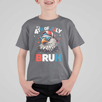Funny Eagle It's 4th Of July Bruh T Shirt For Kid Patriotic Bald Eagle American Flag - Wonder Print Shop