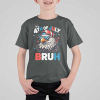 Funny Eagle It's 4th Of July Bruh T Shirt For Kid Patriotic Bald Eagle American Flag - Wonder Print Shop