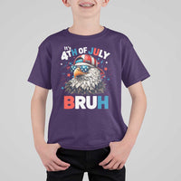 Funny Eagle It's 4th Of July Bruh T Shirt For Kid Patriotic Bald Eagle American Flag - Wonder Print Shop