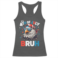 Funny Eagle It's 4th Of July Bruh Racerback Tank Top Patriotic Bald Eagle American Flag - Wonder Print Shop